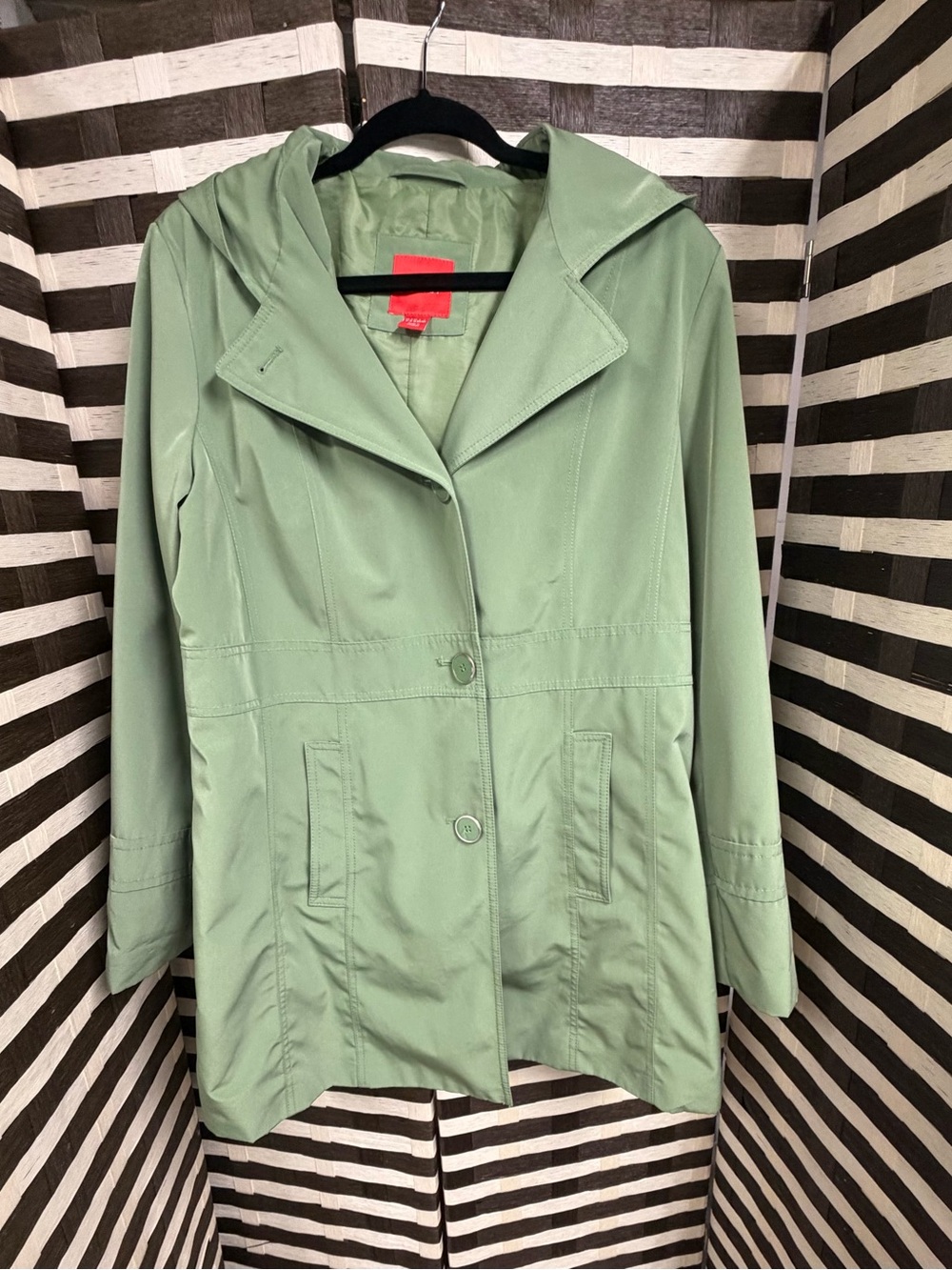 Esprit De Corps Women’s XL Pistachio Green Vintage Lightweight Trench Coat Y2K